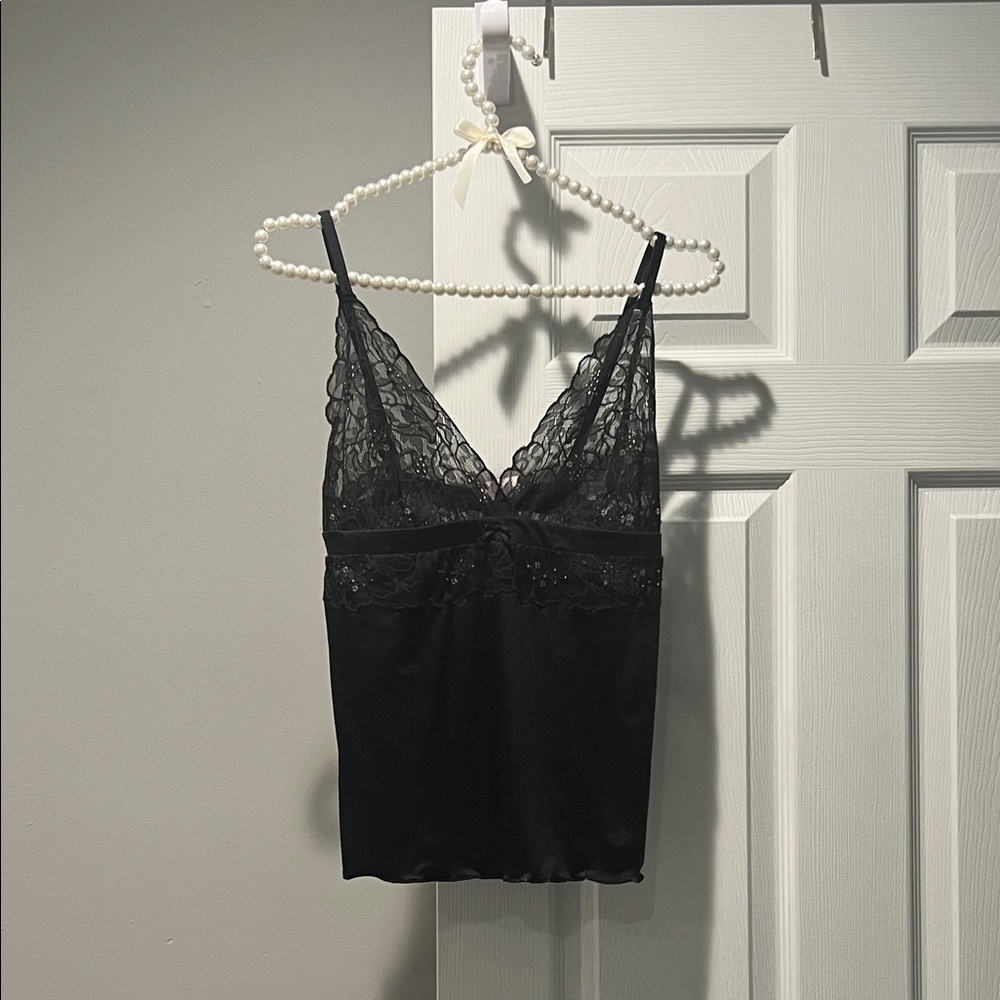 VICTORIA’S SECRET ANGELS Y2K SHEER LACE SLIP TANK-SIZE MEDIUM